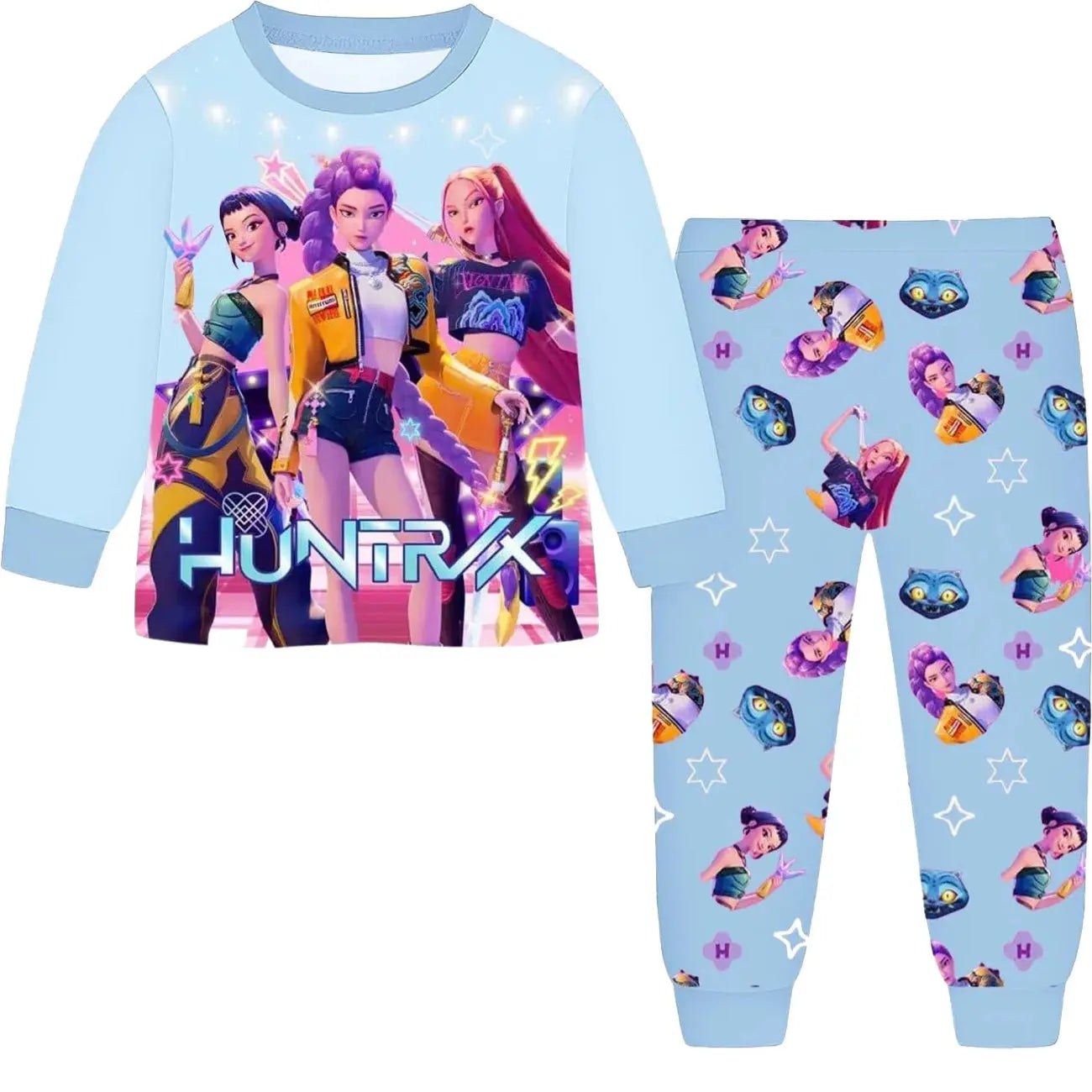 Anime Kpop Demon Hunters Zoey Costume Kids Huntrix Rumi Girls Tshirt Pants Sets Autumn Pajamas for Children's Clothing 3-14Years Trikidsworld