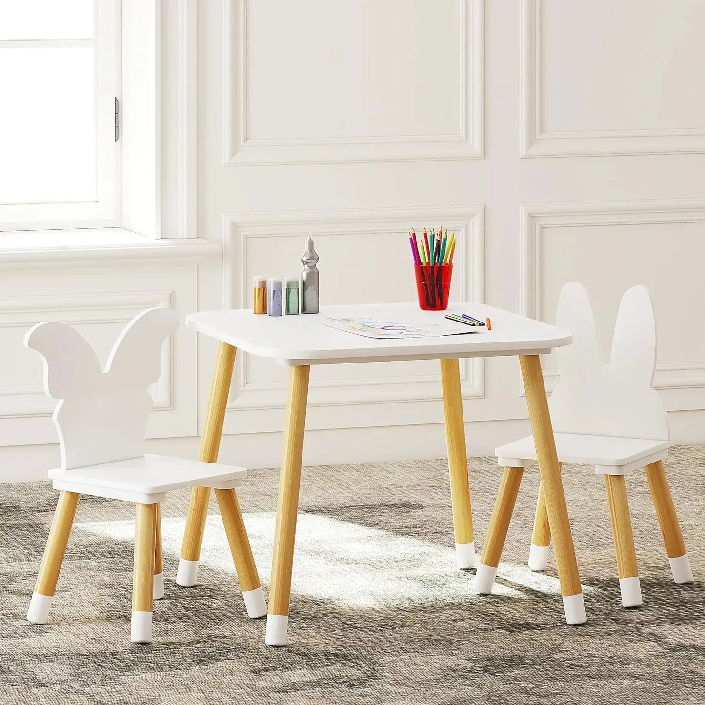 Kids Wood Table and Chair Set Trikidsworld
