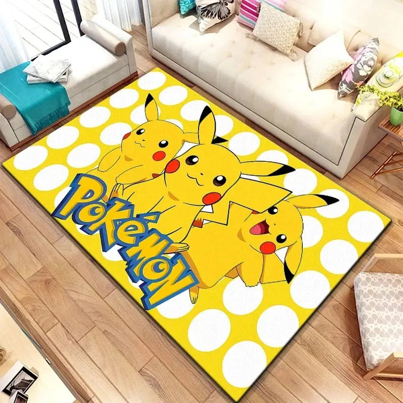 MINISO DISNEY Pikachu Cartoon Carpet Animation for Children Living Room Bedroom Floor Mat Kitchen Children's Bedroom Rug Decor Trikidsworld