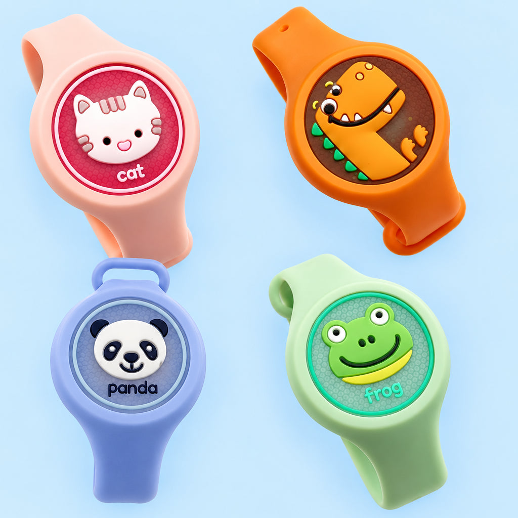 Pulsera luminosa repelente de mosquitos para niños – Muñequera antimosquitos de dibujos animados