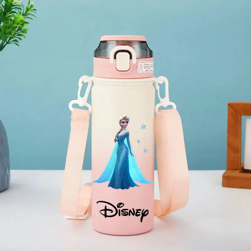 Disney Princess Thermos Bottle – Elsa, Straw & Strap Trikidsworld