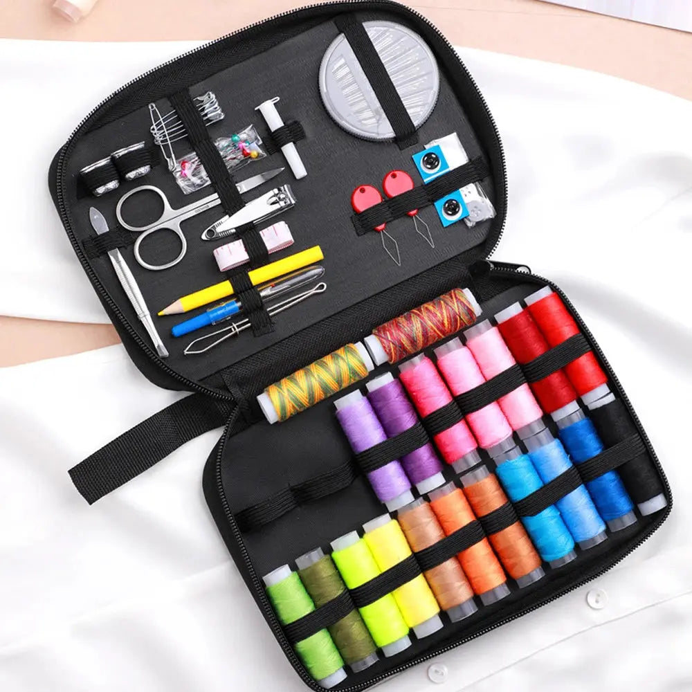 Complete Sewing Kit with Threads Needles Scissors Tape Measure Buttons Portable Travel DIY Embroidery Handwork Sewing Tool Set Trikidsworld