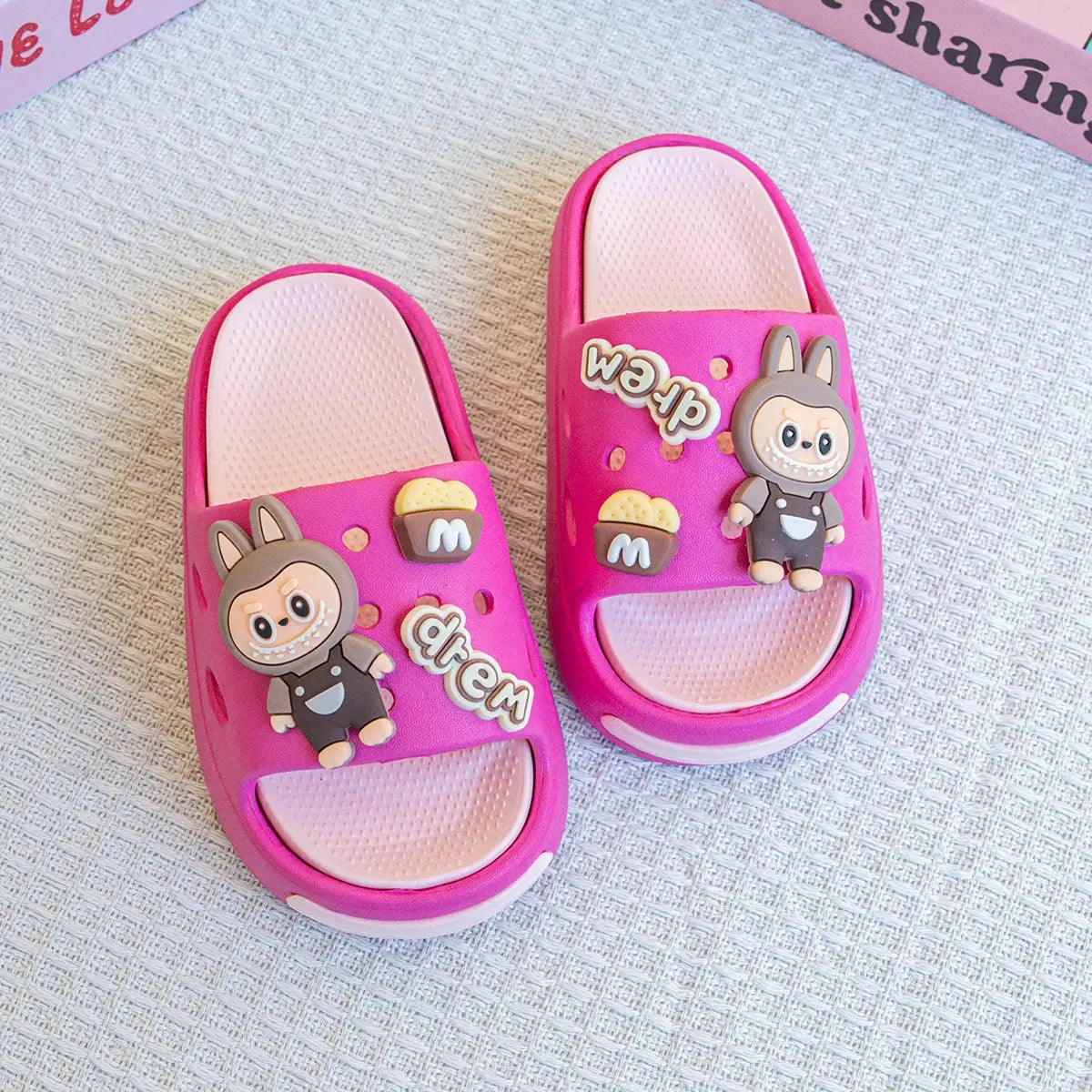 New Popular Cartoon Letters Versatile Eva Slippers for Boys and Girls, Fashionable Double Soft-Soled Non-Slip Sandals 831 Trikidsworld