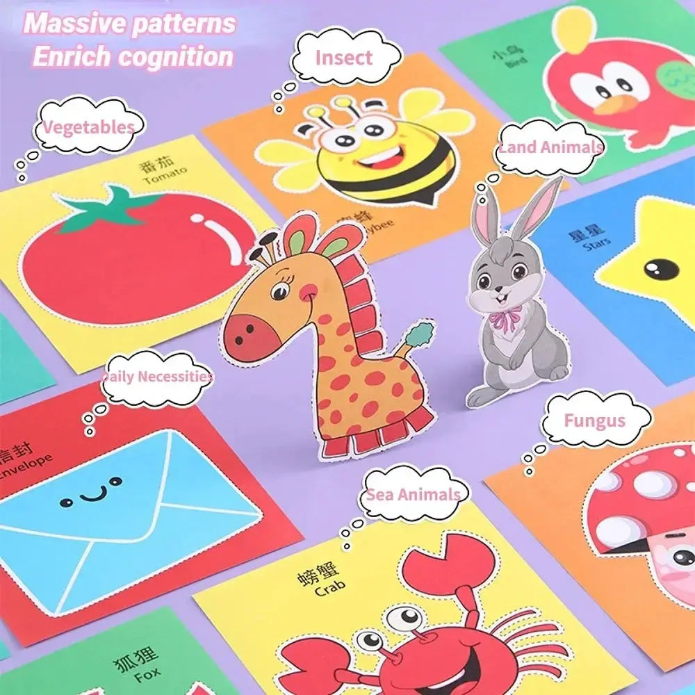 Handmade Paper Cut Kit 48Pcs – DIY Cartoon Craft Toys for Kids Trikidsworld