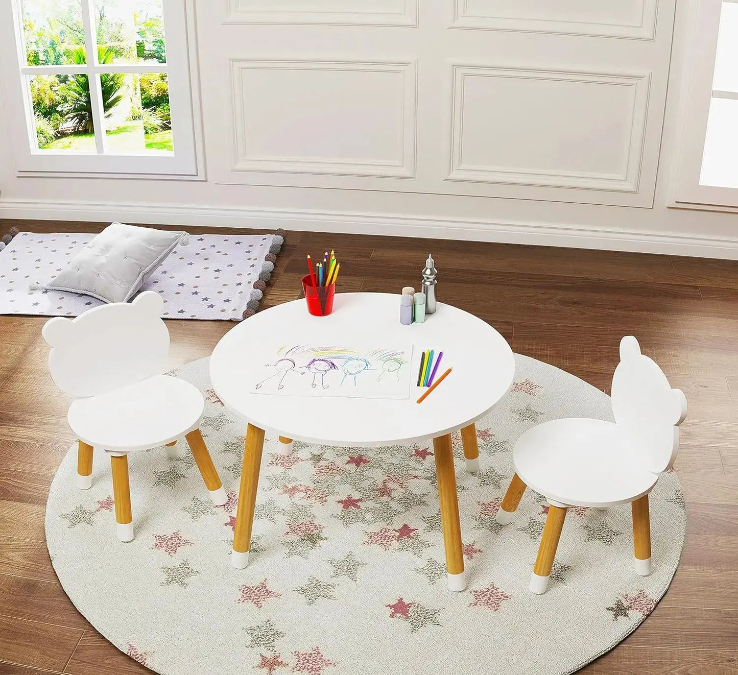 Kids Wood Table and Chair Set Trikidsworld