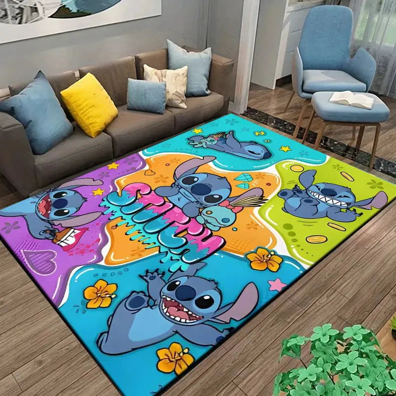 Large Stitch Cartoon Kids Rug | Fun Carpet for Living Room or Bedroom Trikidsworld