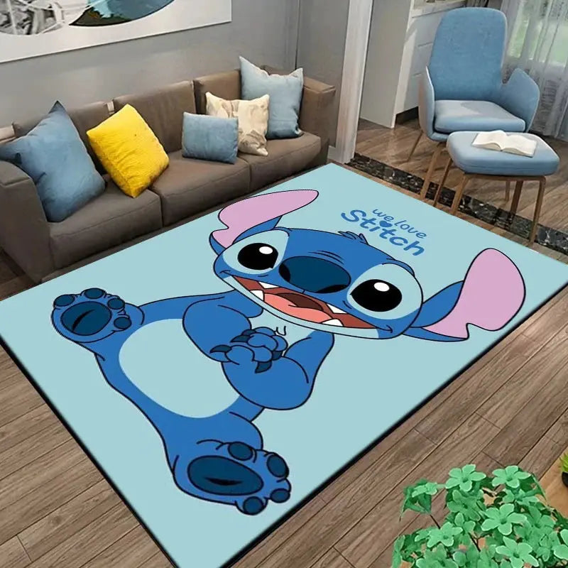 Large Stitch Cartoon Kids Rug | Fun Carpet for Living Room or Bedroom Trikidsworld