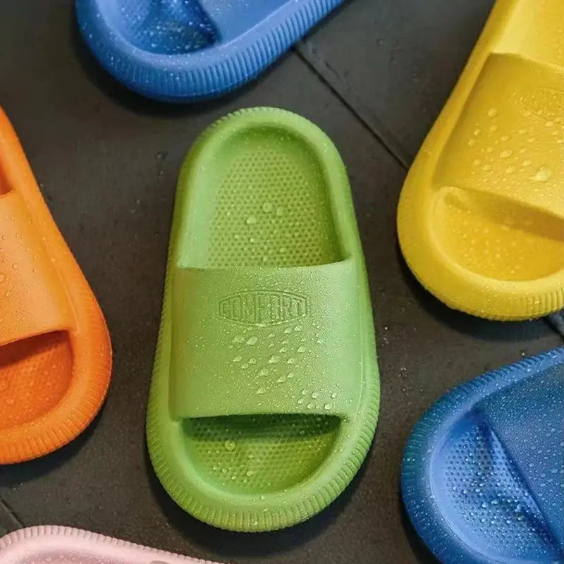 Children Bathroom Slippers Summer Solid Color Anti Slip Soft Sole Kid Slippers 4-10 Years Old Boys and Girls Cute Home Slippers Trikidsworld