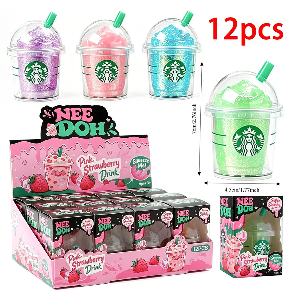 NeeDoh Glitter Drink Cup Squishy Toy – 4 Colours
