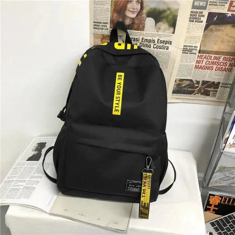 Fashion trend backpack backpack for men and women junior high school high school student bag large capacity korean version of th Trikidsworld