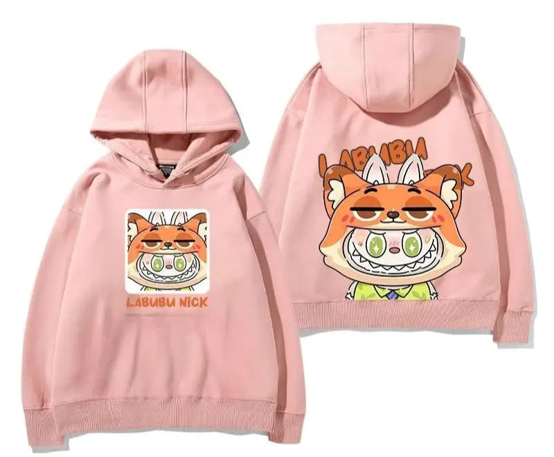 Labub labubu crazy zoo city surrounding hooded sweatshirt children's men and women autumn and winter fashion loose clothes Trikidsworld