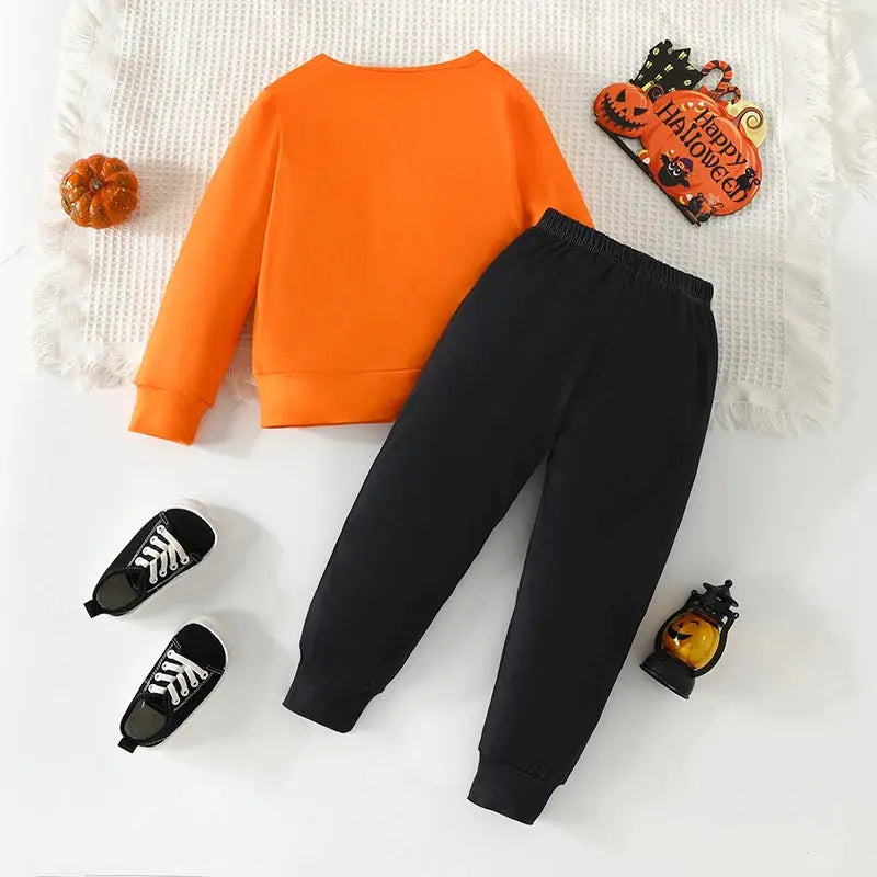 Pudcoco Kids Baby 2Pcs Halloween Outfits Long Sleeve Skeleton Print Sweatshirt + Pants Set Toddler Clothes 2-7T Trikidsworld