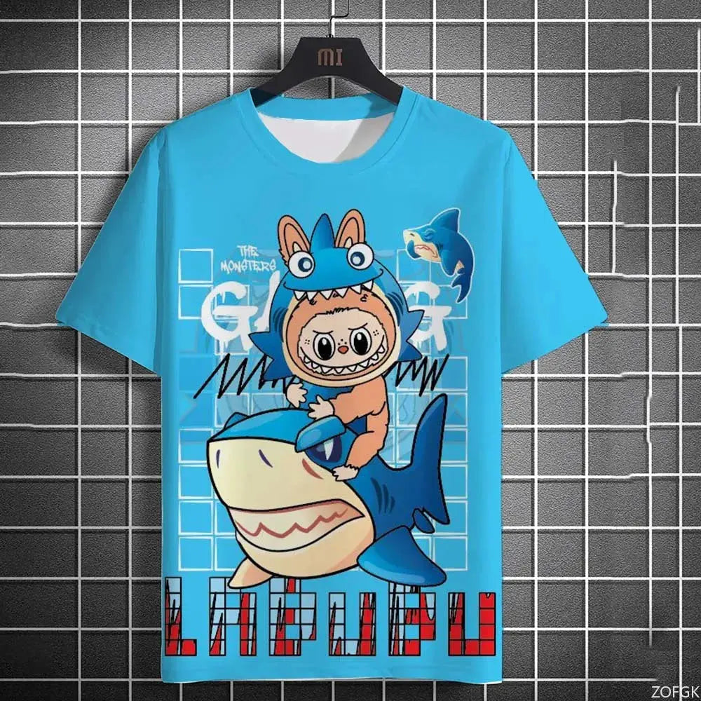 Summer Fashion 3D Cartoon Pull Cloth Cute Printed Short Sleeved Comfortable Casual Round Neck Loose T-shirt Trikidsworld
