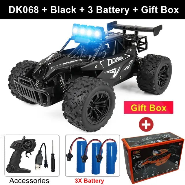 Remote Control Car RC Drift Racing 1:16 Vehicle Off Road Alloy 2.4G Radio High-Speed Trucks With LED Light Climbing Gift Kid Toy Trikidsworld