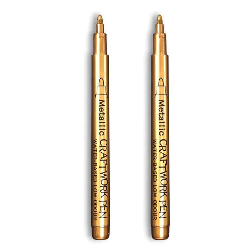2/1Pc Brush Metallic Marker Pens Gold Silver Color Permanent Art Marker For Manga Crafts Scrapbooking School Stationery Supplies Trikidsworld