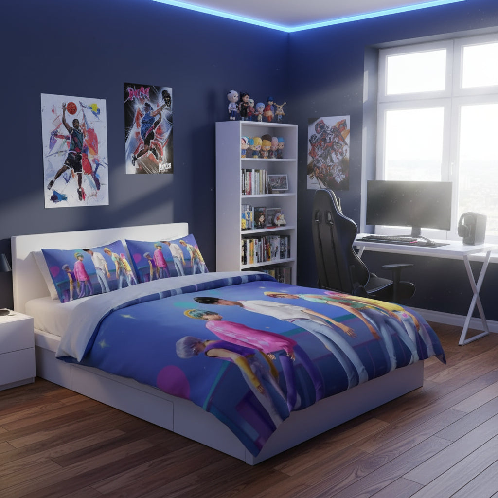 KPop Demon Hunters Bedding Sets EU single Comforter Quilt Bed Cover Duvet Cover Pillow Case 2-3 Pieces Sets Kids Adult Size Trikidsworld