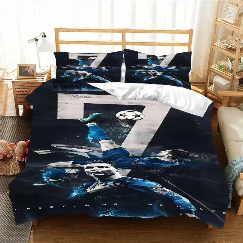 Football Star CR7 Soccer Bedding Set Boys Girls Twin Queen Size Duvet Cover Pillowcase Bed Boys Adult Fashion Home Textileextile Trikidsworld