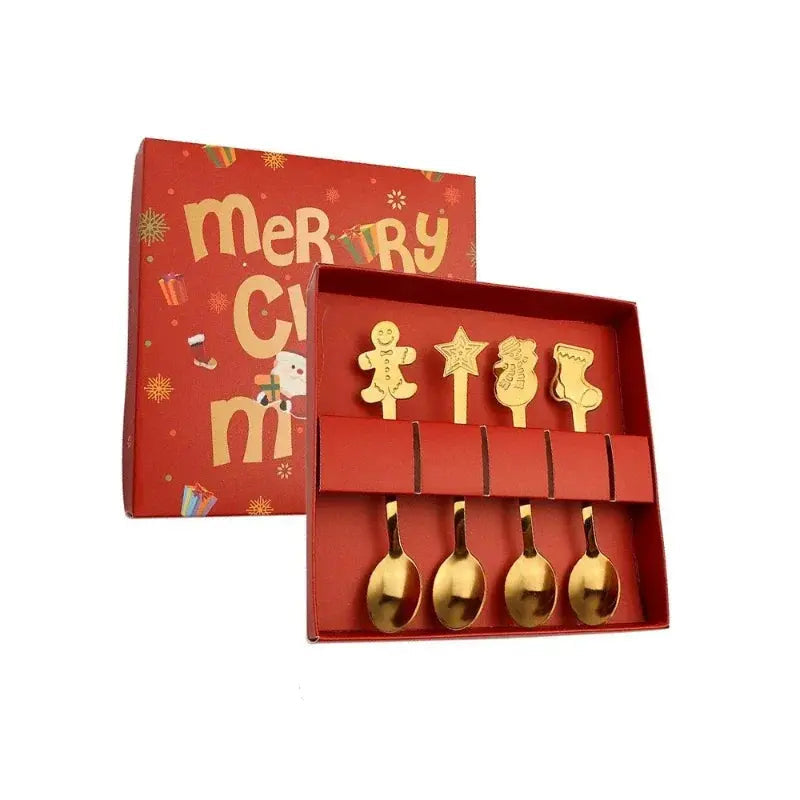 Christmas Decorations Home Christmas Table Decor Stainless SpoonsFork Cutlery Set Elk Xmas Tree New Year 2026 Navidad 2025 Gifts Trikidsworld
