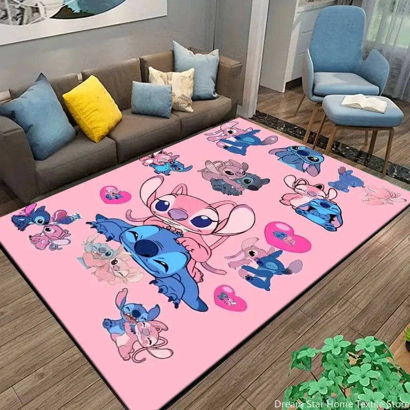 Large Stitch Cartoon Kids Rug | Fun Carpet for Living Room or Bedroom Trikidsworld
