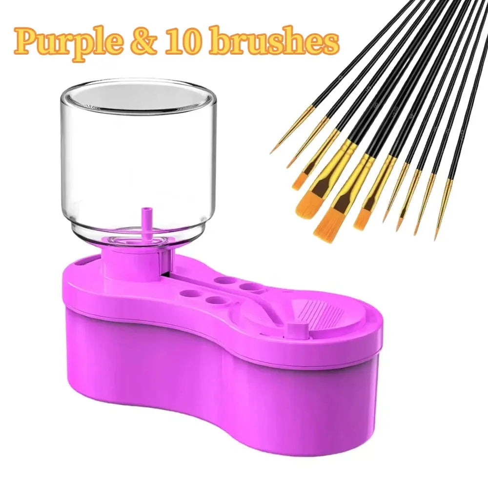 New Paint Brush Cleaner With Drain Button Automatic Water Circulation Paint Brush Cleaning Machine Cleaning Bucket Art Tools Trikidsworld