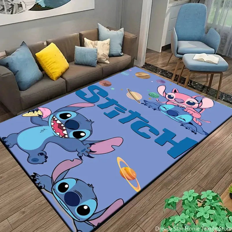 Large Stitch Cartoon Kids Rug | Fun Carpet for Living Room or Bedroom Trikidsworld