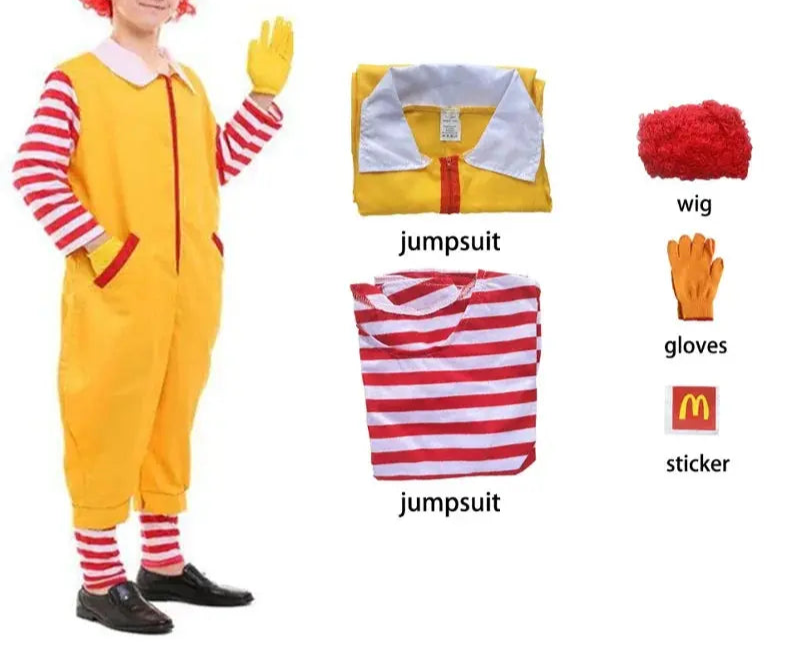 Cosplay Costumes Party Stage Performance Clothing for Kids Halloween Parent-Child Yellow Clown Costume Trikidsworld