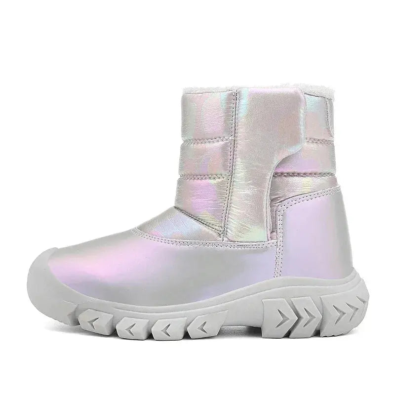 Winter Snow Boots for Children Girls Warm Plush Lined Waterproof Kids Shoes Non-Slip Sole Outdoor Teenager Boys Boots Trikidsworld