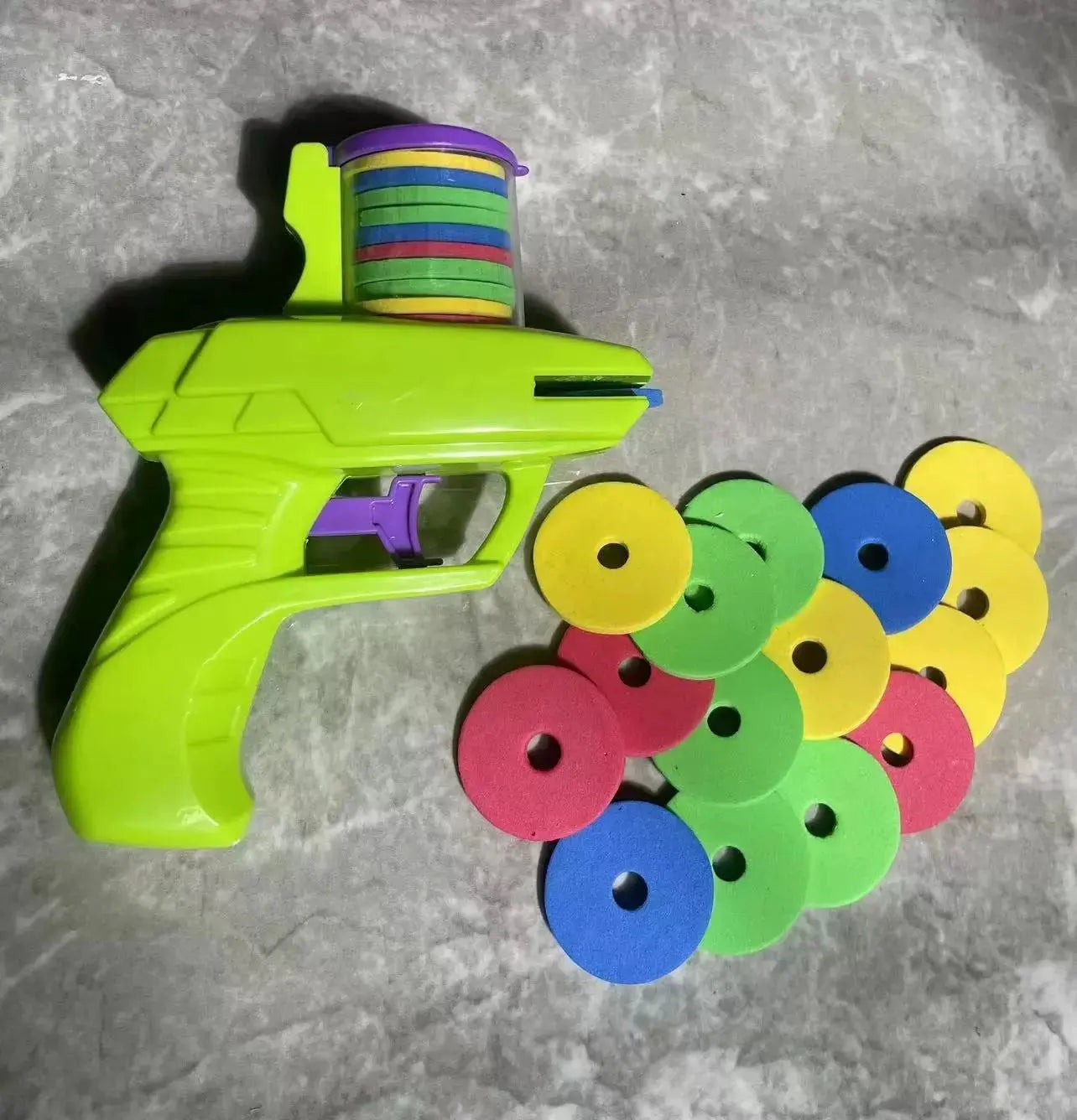 Kids Outdoor Game Foam Disc Gun Toy Flying Disc Shooting Launcher Gun Double Parent-child Interactive Children Toy Trikidsworld