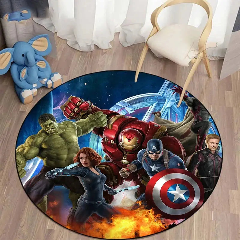 Marvel Round Carpet with Disney Heroes Trikidsworld