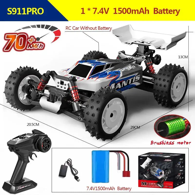 S911PRO 1:16 4WD RC Car 70KM/H or 50KM/H Remote Control Cars High Speed Drift Brushless Monster Truck For Kids VS Wltoys 144001 Trikidsworld