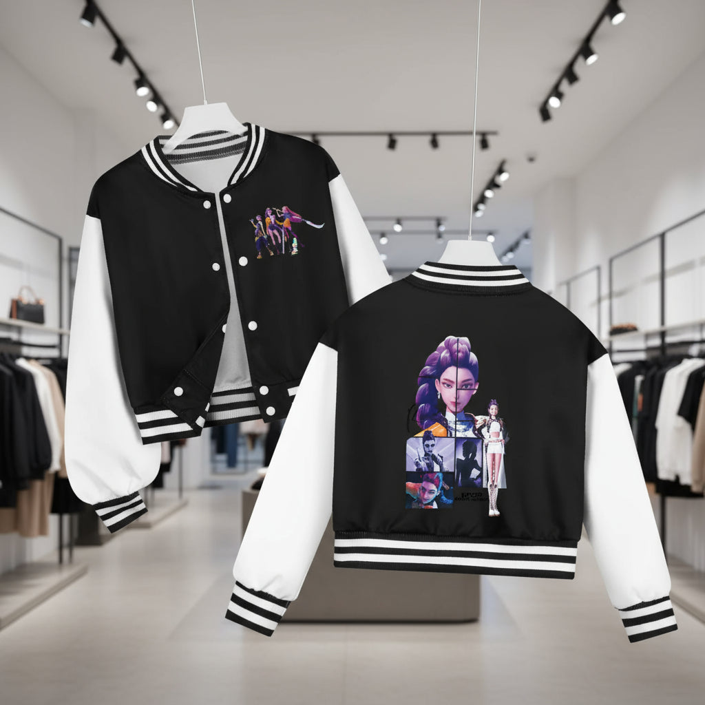 Kids Cartoon KPop Demon Hunters Huntrix Printed Baseball Uniform Hoodie + Pants Spring/Fall Clothing Boys and Girls Tracksuit Trikidsworld