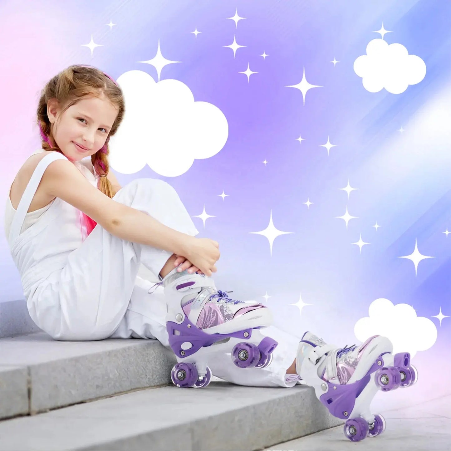 Adjustable Light-Up Roller Skates for Kids – Girls & Boys 4 Sizes Trikidsworld