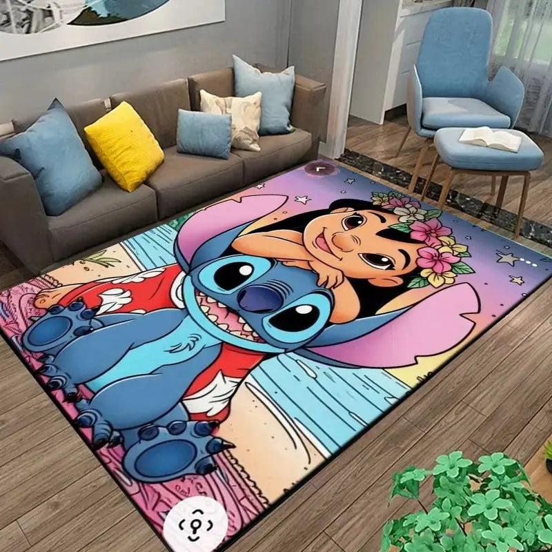 Large Stitch Cartoon Kids Rug | Fun Carpet for Living Room or Bedroom Trikidsworld