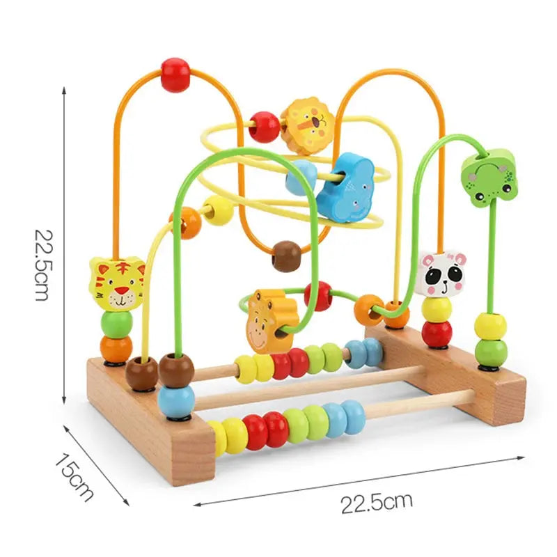 Montessori Wooden Bead Maze & Abacus Toy for Toddlers 1–3 Years Trikidsworld