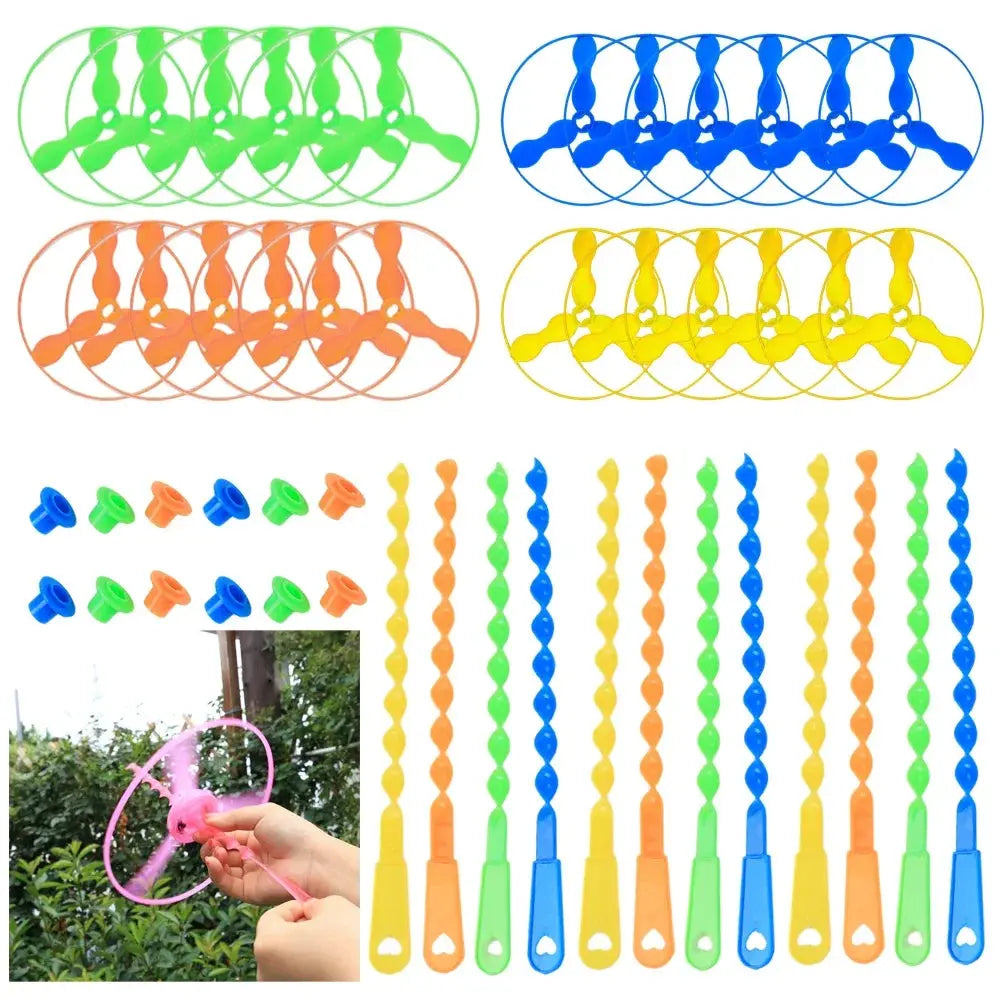 1-10Pcs Flying Helicopter Toy Hand Rotating Circle Bamboo Dragonfly Hand Rub Plastic Propeller for Outdoor Flying Toy Kids Gift Trikidsworld