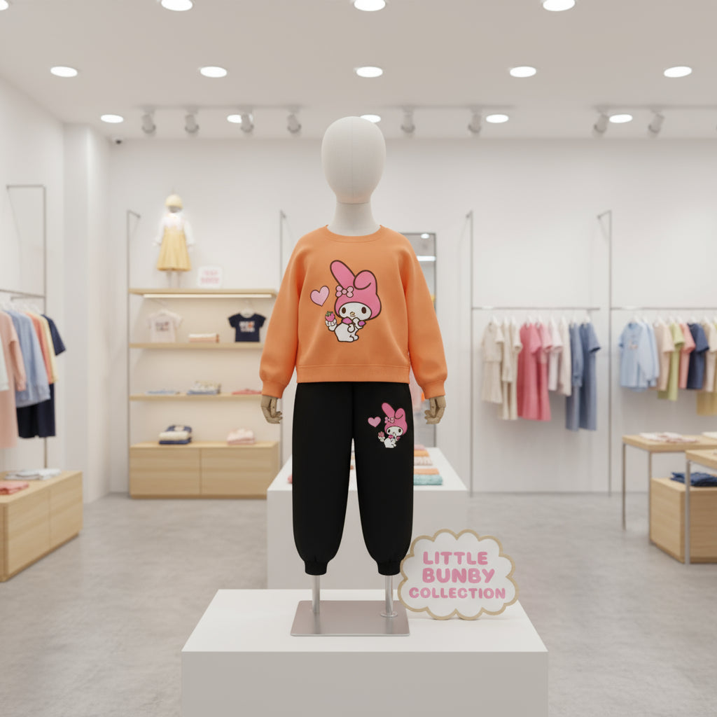 Autumn Baby Girl Clothes Set Children Sanrio My Melody Cartoon Print Sweatshirt and Pants 2 Pieces Suit Kid Long Sleeved Suit Trikidsworld