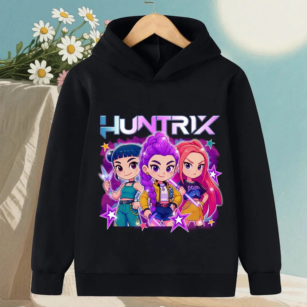 KPop Demon Hunter Rumi Derpy Cartoon Girls Boy Hooded Sweatshirt Warm Children's Wave Fashion Casual Tops Casual Girls Clothing Trikidsworld