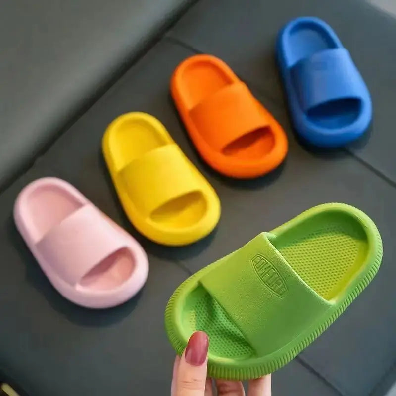 Children Bathroom Slippers Summer Solid Color Anti Slip Soft Sole Kid Slippers 4-10 Years Old Boys and Girls Cute Home Slippers Trikidsworld