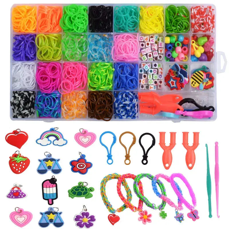 Creative Colorful Loom Bands Set Rainbow Bracelet Making Kit DIY Rubber Band Woven Bracelets Craft Toys For Girls Birthday Gifts Trikidsworld
