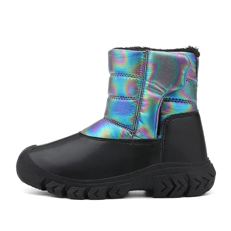 Winter Snow Boots for Children Girls Warm Plush Lined Waterproof Kids Shoes Non-Slip Sole Outdoor Teenager Boys Boots Trikidsworld
