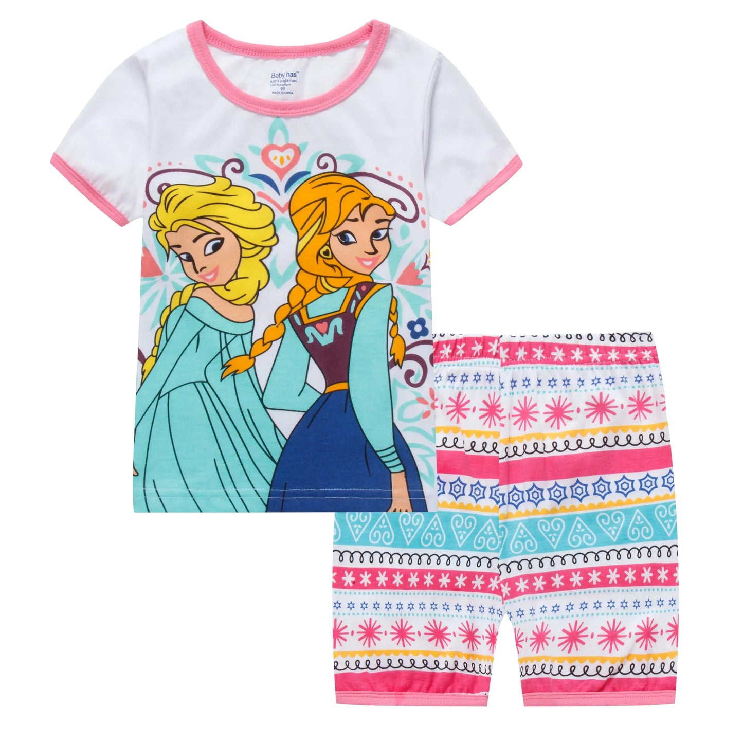 Summer Kids Pyjamas Children Sleepwear Baby Set Elsa Girls Minnie Short sleeved Pijamas Cotton Nightwear Clothes Pajamas Sets Trikidsworld