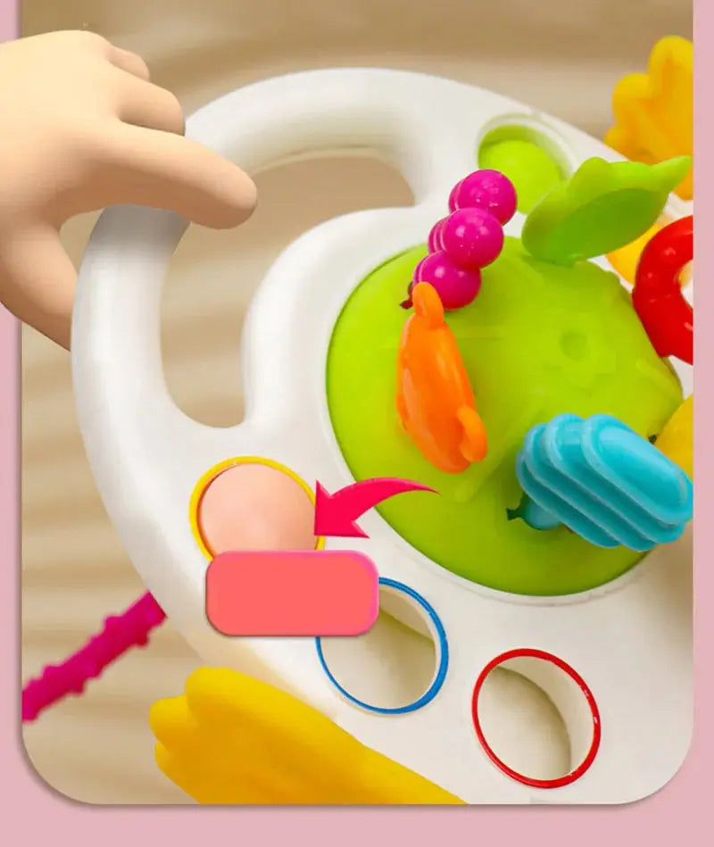 Baby Montessori Pull String Sensory Toys – Teething & Activity Silicone Toys for 6-12 Months Trikidsworld