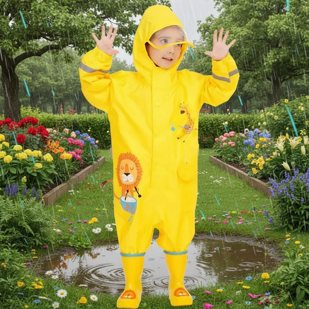 Kids Waterproof Rain Suit – One-Piece with Hood Trikidsworld