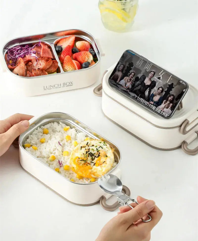 1500ml Double Layers Stainless Steel 304 Thermal Lunch Box With Insulation Bag Leak-Proof Bento Box Adult Student Food Container Trikidsworld