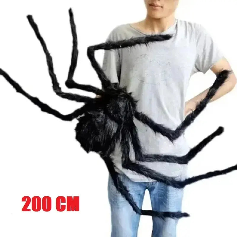 Halloween Big Plush Spider Horror Halloween Decoration Party Prop Outdoor Giant Spider Decor 30-200cm Chamber Prank Black Spider Trikidsworld
