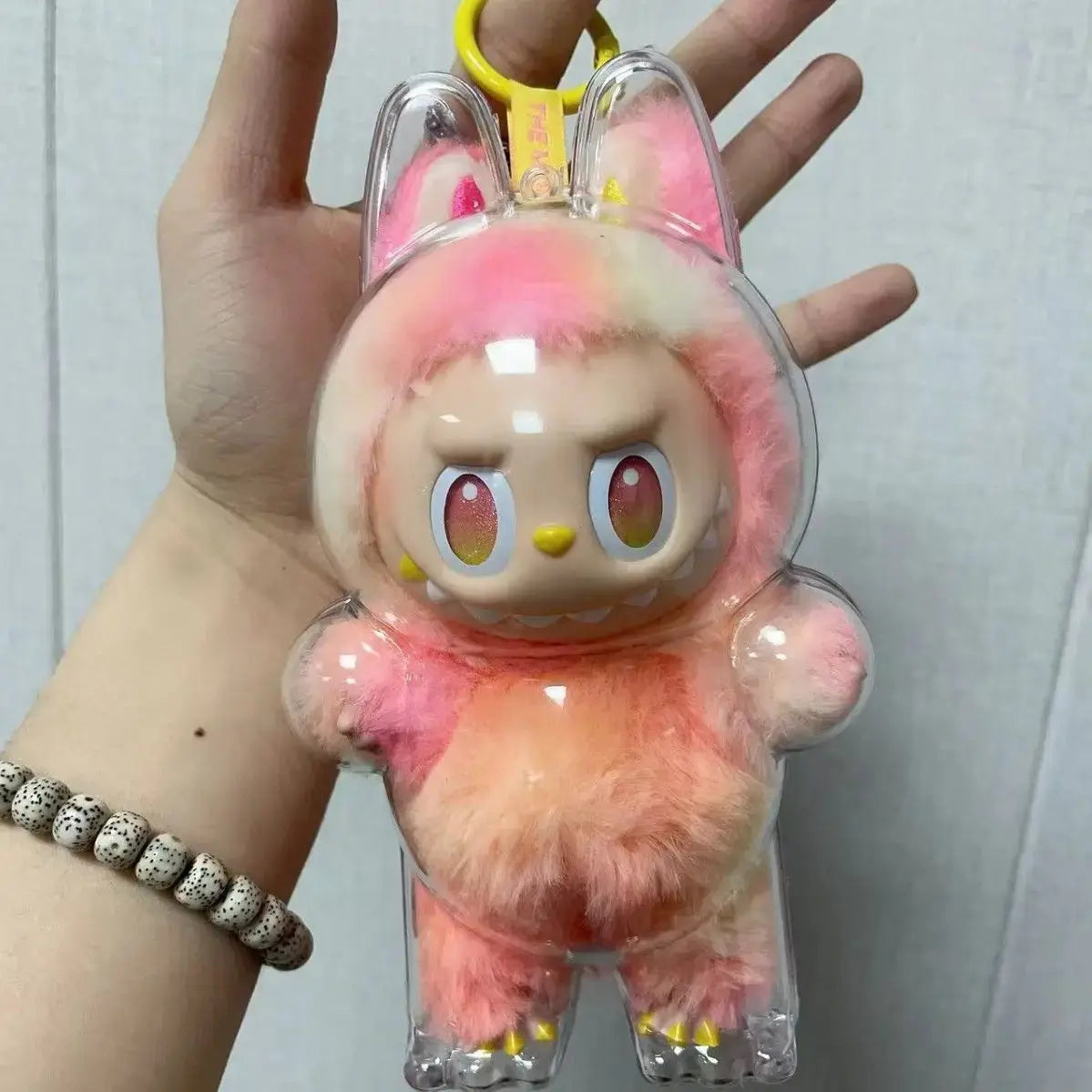 LABUBU V1 V2 transparent protective shell macaron standing protective cover dust cover doll labubu protector case Trikidsworld