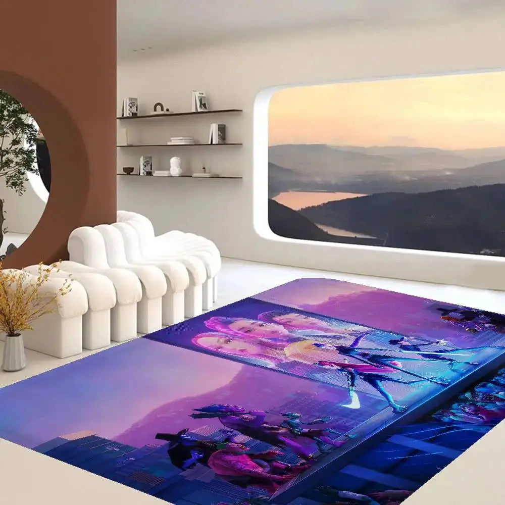 Kpop D-demon Hunters Floor Mat Rectangle Anti-slip Home Soft Badmat Front Door Indoor Outdoor Mat Welcome Doormat Trikidsworld