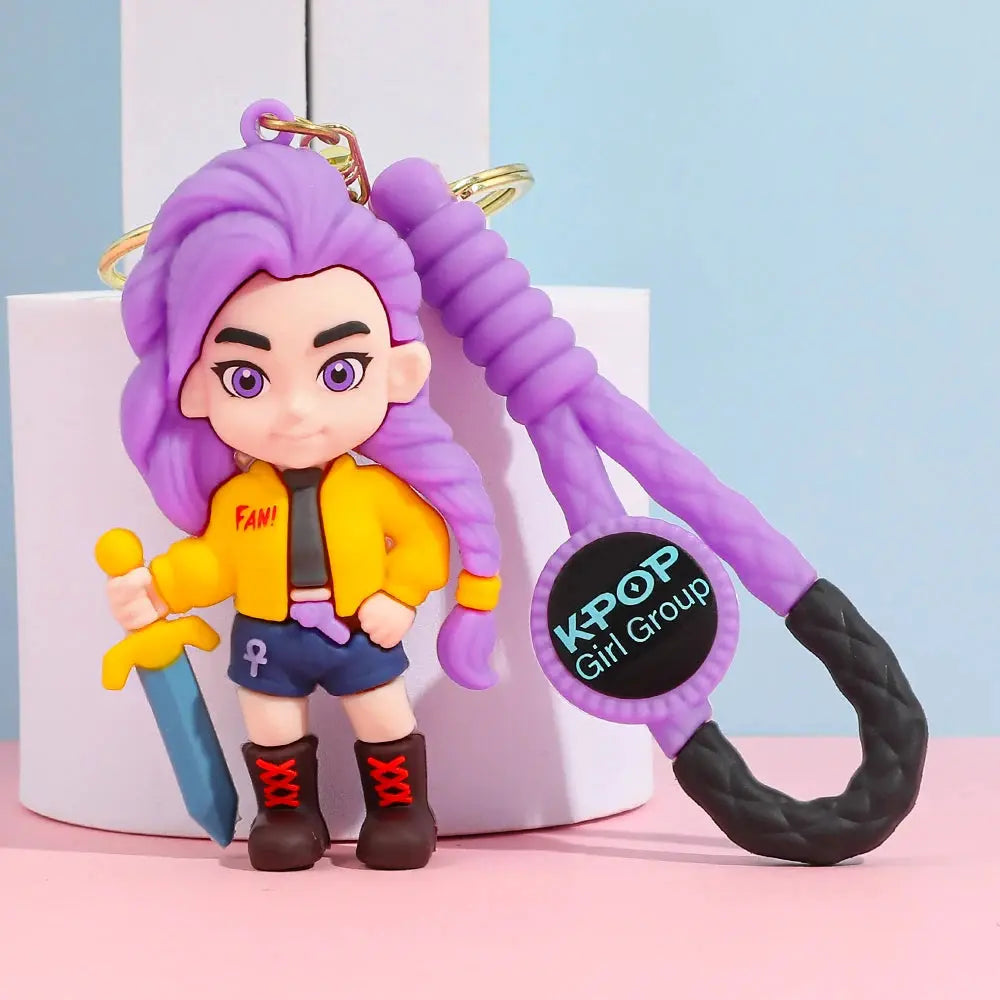 3D Printed Anime Movie Kpop Demon Hunters Girls Derpy Keychains Doll Cute Tiger Action Model Toy Collection Gifts Trikidsworld
