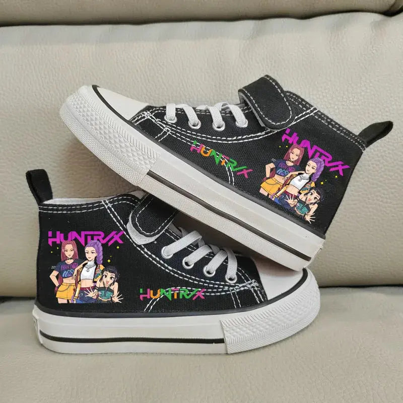 Children's Canvas Shoes High-Top Kpop Demon Hunter Girls Sneakers Breathable Kids sports Shoes Student Running Tennis Shoe Trikidsworld