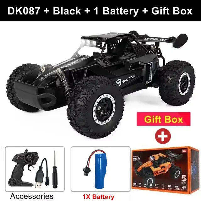 Remote Control Car RC Drift Racing 1:16 Vehicle Off Road Alloy 2.4G Radio High-Speed Trucks With LED Light Climbing Gift Kid Toy Trikidsworld